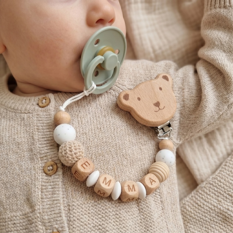 Baby Teethers - Kişiselleştirilmiş Emzik Klipsi Özel Ad Silikon