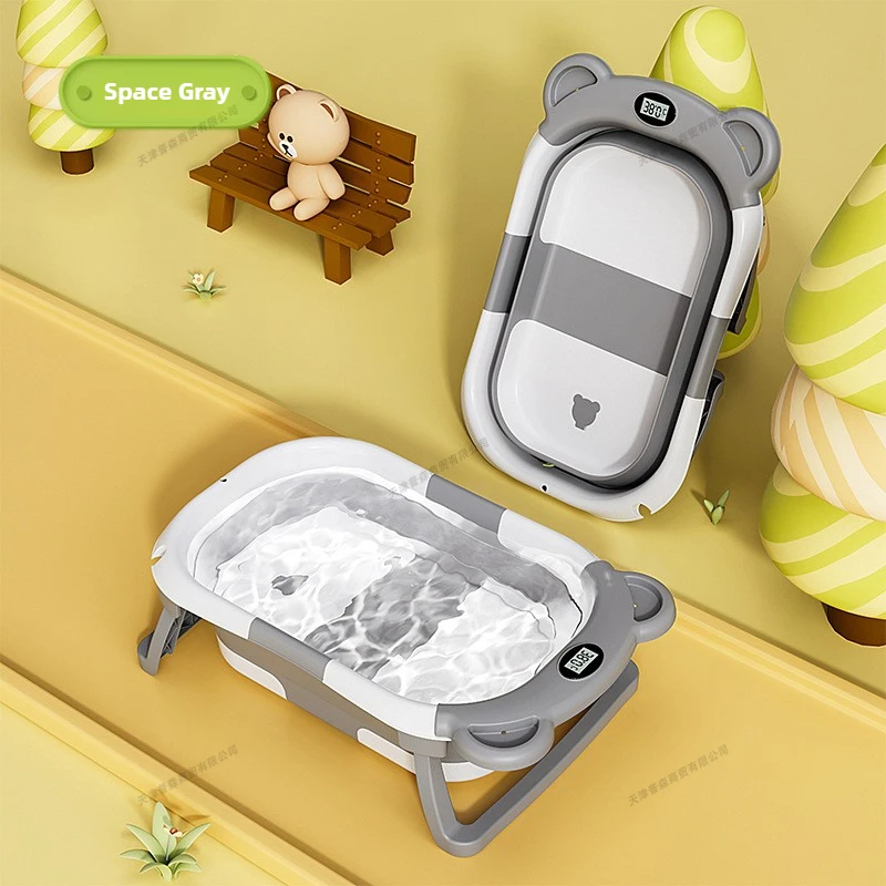 Baby Bath Tub Foldable - Katlanabilir Bebek Küveti Akıllı Sıcaklık Göstergesi