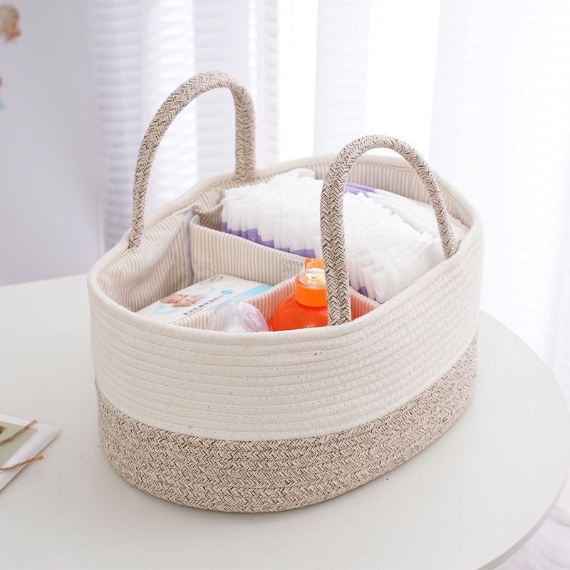 Baby Products Basket - Katlanabilir Bebek Bezi Düzenleyici Pamuk Halat